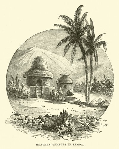 Heidense Tempels in Samoa door English School