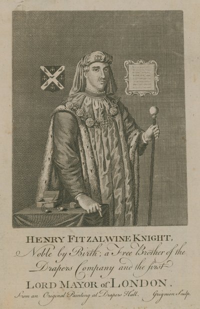 Henry Fitzalwine, de eerste Lord Mayor van Londen door English School