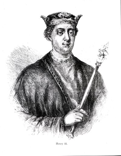 Hendrik II (1133-89) (gravure) door English School
