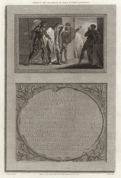 Hendrik VI gevangen genomen door de Graven van Warwick en Marche door English School
