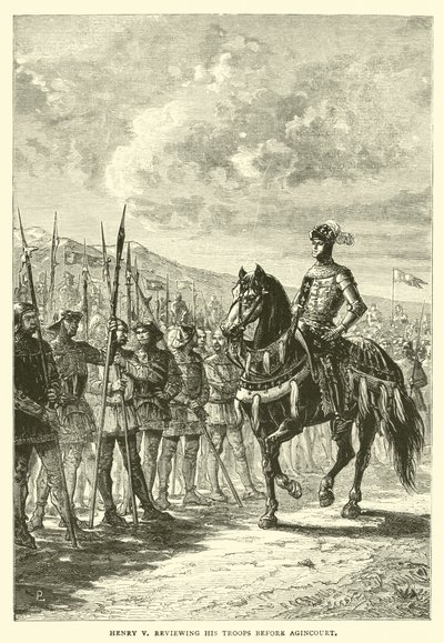Hendrik V inspecteert zijn troepen voor Agincourt door English School
