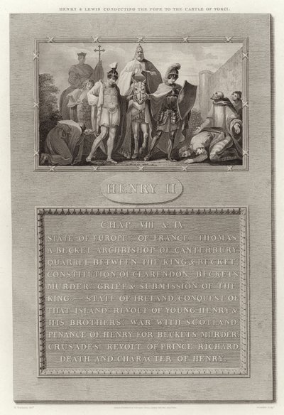 Hendrik en Lodewijk begeleiden de paus naar het kasteel van Torci door English School