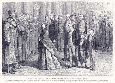 Hare Majesteit en de Krimoorlog gewonden, 1856 door English School