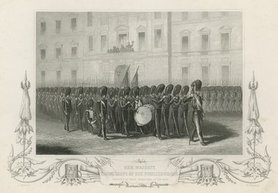 Hare Majesteit neemt afscheid van de Fusilier Guards door English School