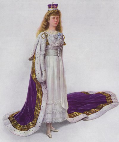 Hare Koninklijke Hoogheid Prinses Mary in kroningsgewaad door English School