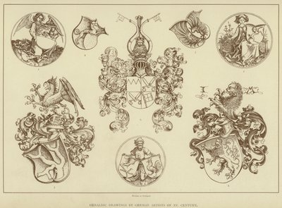 Heraldische tekeningen van Duitse kunstenaars uit de XVe eeuw (litho) door English School