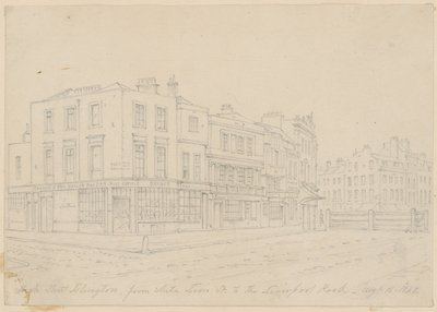 High Street Islington, van White Lion Street, naar de Liverpool Road, 16 augustus 1843 door English School