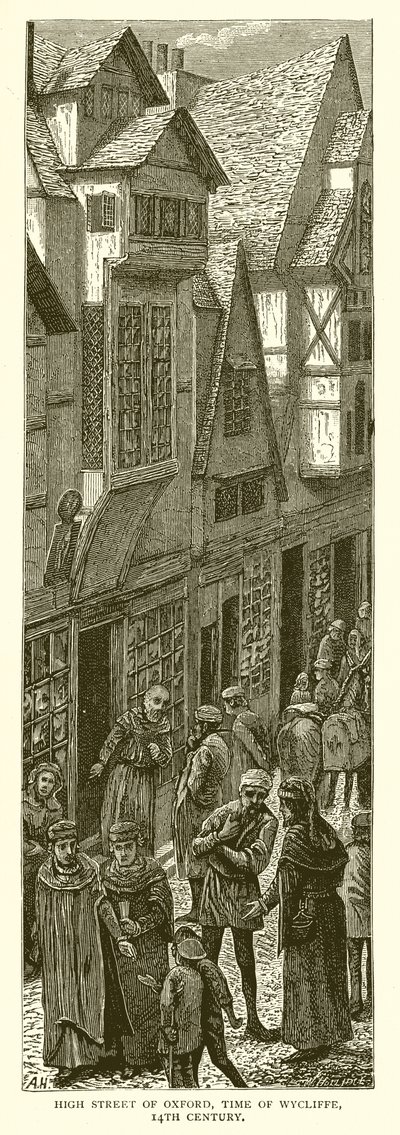 Hoofdstraat van Oxford, Tijd van Wycliffe, 14e Eeuw door English School