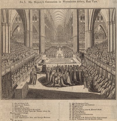 Zijne Majesteits Kroning in Westminster Abbey, Oostelijk Uitzicht door English School
