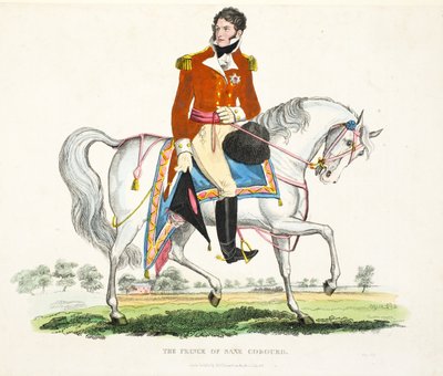 Zijne Koninklijke Hoogheid, de Prins Regent van Groot-Brittannië, illustratie uit An Historical Account of the Battle of Waterloo door William Mudford, 1816 door English School