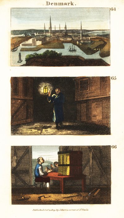 Historische uitzichten van Denemarken door English School