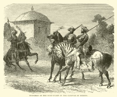 Ruiters van de lijfwacht van de Gaikwar van Baroda door English School