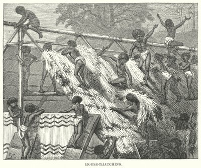 Huis-Thatching (gravure) door English School