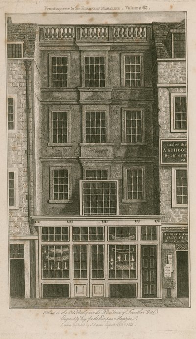 Huis in de Old Bailey, ooit de residentie van Jonathan Wild door English School
