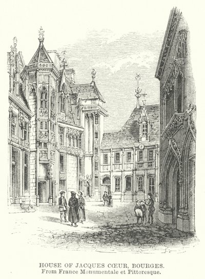 Huis van Jacques Coeur, Bourges (gravure) door English School