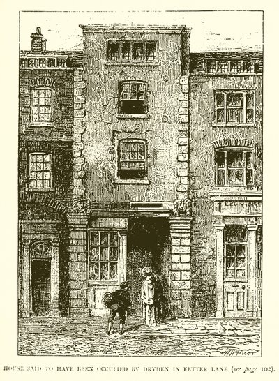 Huis dat naar verluidt door Dryden werd bewoond in Fetter Lane door English School