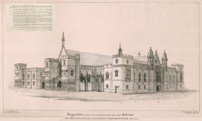 Houses of Parliament: Voorstellen voor de wijziging van de buitenkant van de gebouwen grenzend aan Westminster Hall door English School