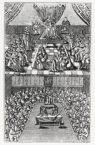 Houses of Parliament in 1640 door English School