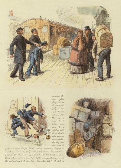 Hoe Jacky Marlinspike op tijd thuiskwam voor kerstpudding (kleur litho) door English School