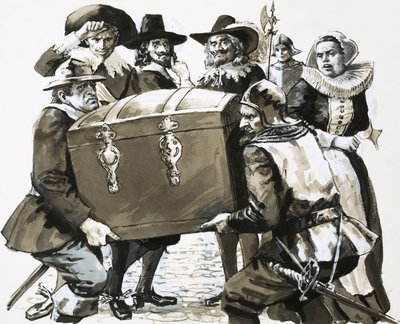 Hugo Grotius ontsnapt uit de vestinggevangenis van Loevestein door English School
