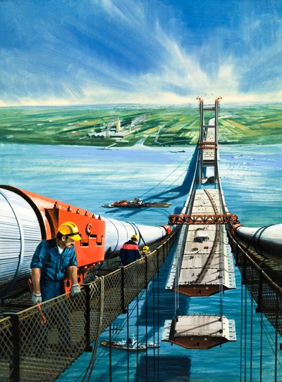 Humber Estuarium Brug in Aanbouw door English School