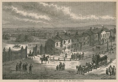 Hyde Park Corner in 1750 door English School
