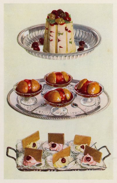 IJspudding; Peches Melba; Roomijs door English School
