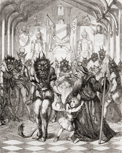 Illustratie naar George Cruikshank voor het gedicht 