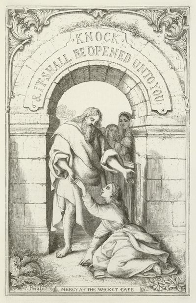 Illustratie voor De Pelgrimsreis van John Bunyan door English School