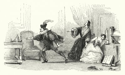 Illustratie voor het ballet, Le Diable boiteux, of De Duivel op Twee Stokken door English School