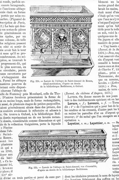 Illustraties van een lavoir, 1887 door English School