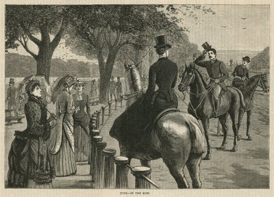 In de rij; Rotten Row, Hyde Park, Londen door English School