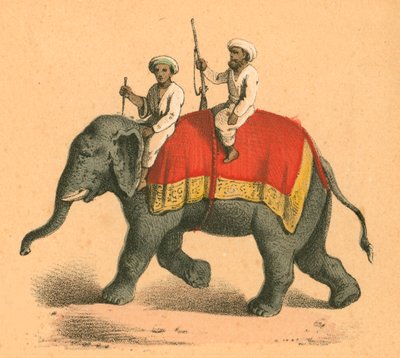 Indianen op een olifant door English School