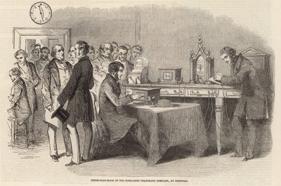 Instrumentenkamer van de Submarine Telegraph Company in Cornhill door English School