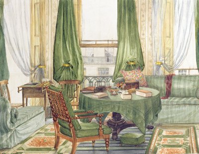 Interieur Weergave van een Salon in Brighton, ca.1845 door English School