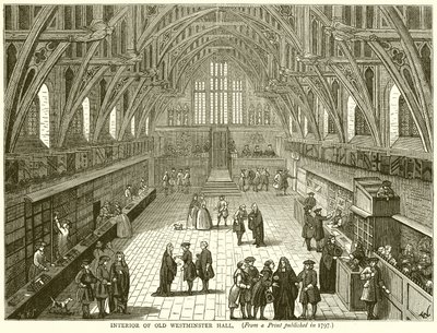 Interieur van de Oude Westminster Hall door English School