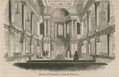 Interieur van de Synagoge in Great St Helens, Londen door English School