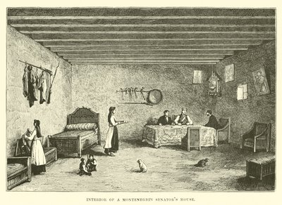 Interieur van een Montenegrijns senatorhuis door English School