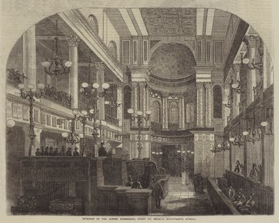 Interieur van de Joodse Synagoge, Great St Helen
