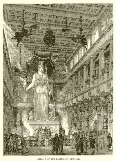 Interieur van het Parthenon (gerestaureerd) door English School