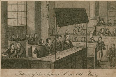 Interieur van het Zittingshuis, Old Bailey door English School