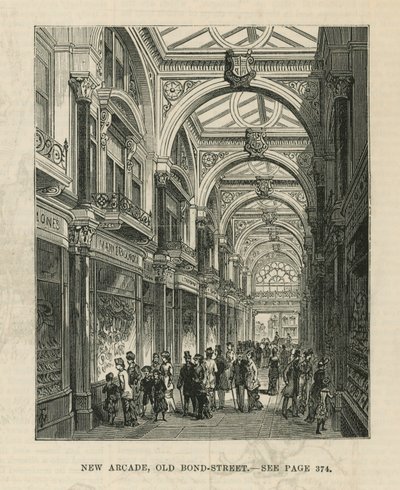 Interieur van de nieuwe arcade op Old Bond Street door English School