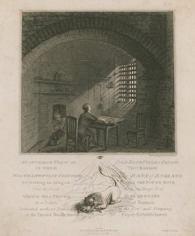Interieur van Coldbath Fields Prison door English School