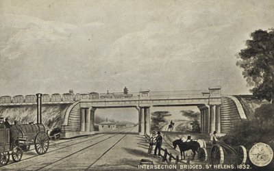 Kruisende bruggen, St Helens, 1832 door English School
