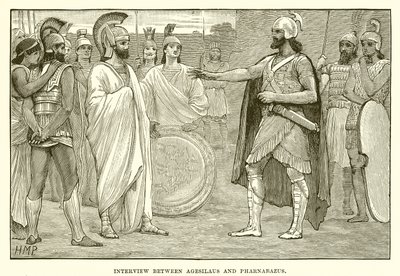 Ontmoeting tussen Agesilaus en Pharnabazus door English School