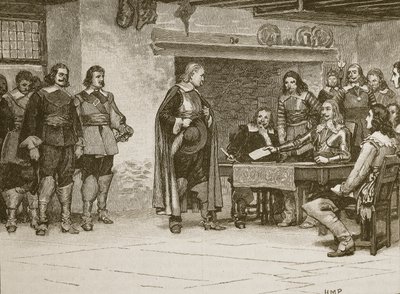 Interview tussen Charles en de graaf van Denbigh, illustratie uit Cassells Illustrated History of England door English School