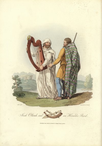 Ierse ottamh en een heraldische bard door English School