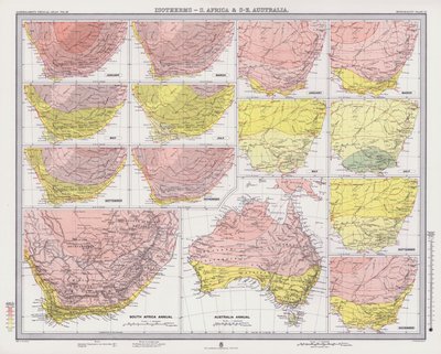 Isothermen, Zuid-Afrika en Zuidoost-Australië door English School