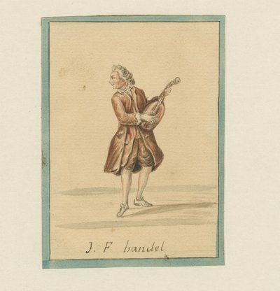 J. F. Handel, midden 19e eeuw (pen & inkt, krijt en was op papier) door English School