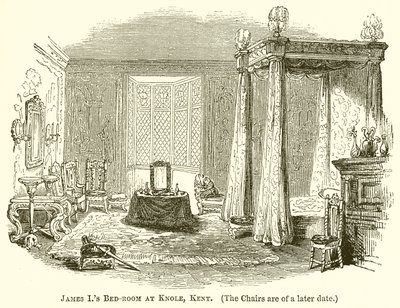 Slaapkamer van James I in Knole, Kent door English School